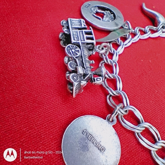 $5 Strt On Sat 12:30!Vtg Sterling Silver Charm Bracelet 12 Sterling Chrms. 7.5"​ - Picture 13 of 15
